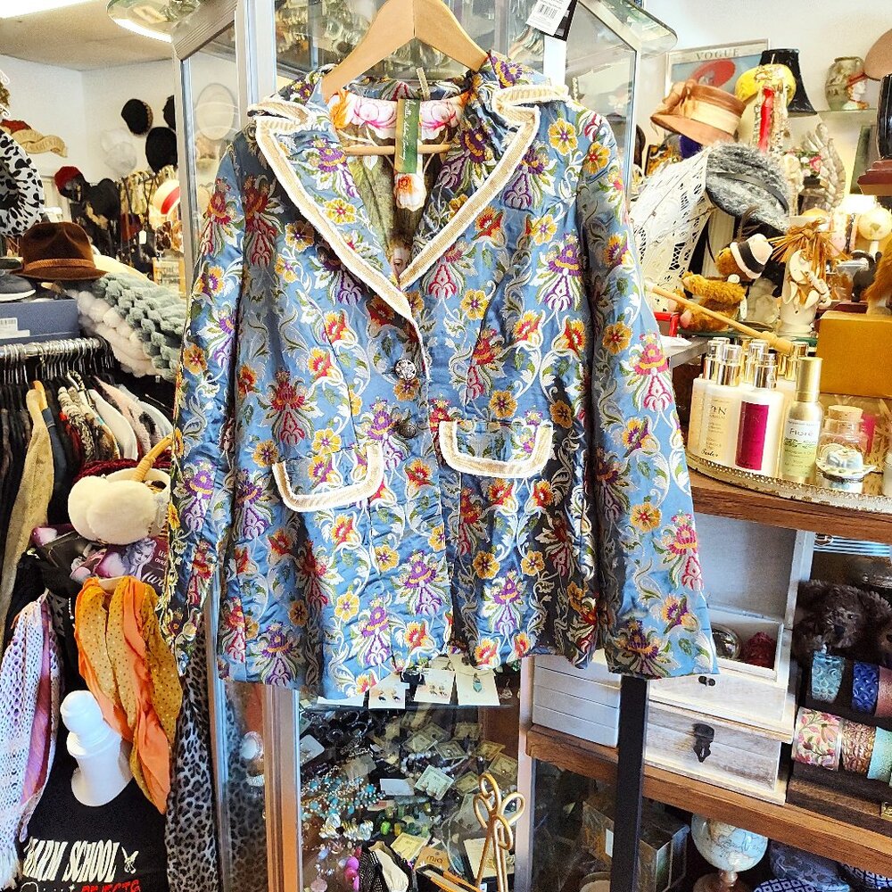 ARATTA FLORAL LAME BLAZER JACKET